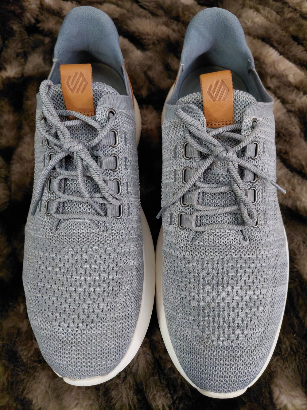 Johnston & Murphy Light Gray Knit Sneakers